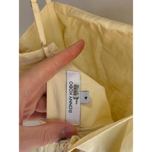 Ronny Kobo x RTR Corset Midi Dress Size 4 Yellow with stains - Picture 6 of 8